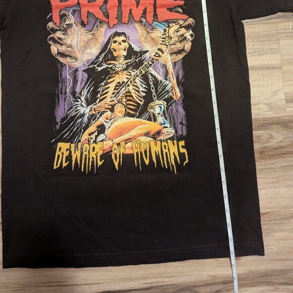 Among the Prime Beware of Human Black Graphic Tee, M - Picture 4 of 5